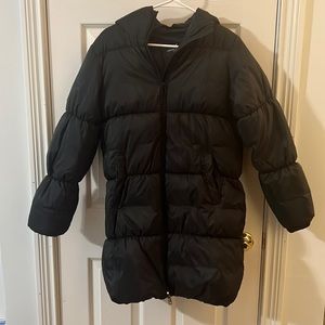 Black winter jacket puffy